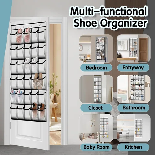 Miniatura 5 de Kotkn Organizador de zapatos sobre la puerta con 30 bolsillos de malla transpirable - Almacenamiento de armario de gran capacidad para hombres