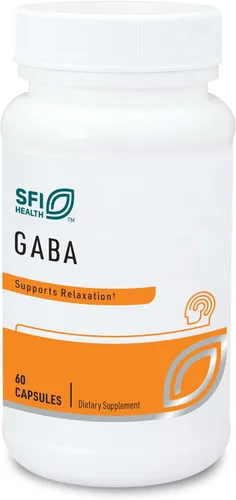 Klaire Labs SFI Health GABA - 420 miligramos de ácido gamma-aminobutírico, neurotransmisor para apoyar la calma y el estado de ánimo (60 cápsulas)