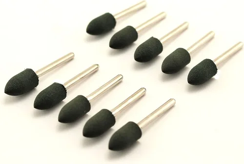 Miniatura 4 de TMAX Herramienta giratoria de goma cilíndrica de 0.177 in (3/16 pulgadas), fresas de pulido con vástago de 0.118 in (1/8 pulgadas) para herramientas