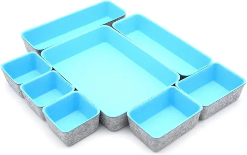 Miniatura 6 de Welaxy Organizadores de cajones, contenedores, divisores, bandejas de almacenamiento, caja de organización poco profunda para suministros