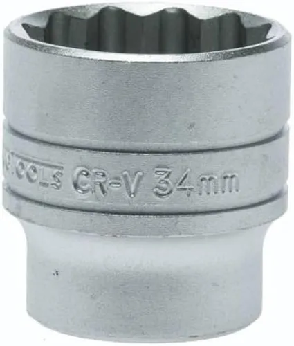 Miniatura 13 de Teng Tools 15MM 1/2 pulgada Drive 12 puntos métrico profundo cromo vanadio Socket Herramienta mecánica Herramienta de mano - M120615-C