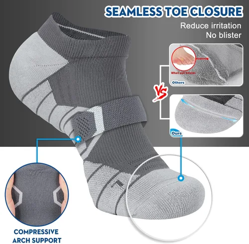 Miniatura 3 de Hylaea Calcetines deportivos para correr con cojín acolchado que absorbe la humedad corte bajo