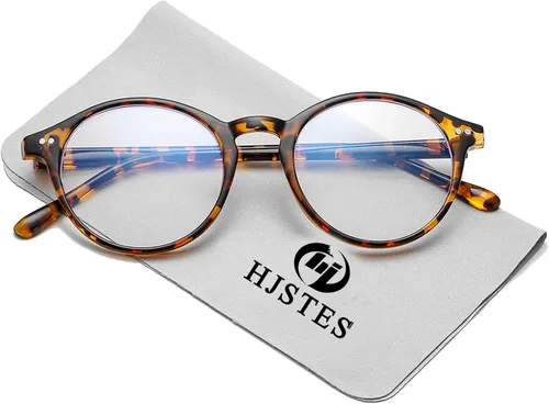 Miniatura 5 de HJSTES Gafas de Luz Azul Vintage para Mujeres y Hombres Redondas que Bloquean la Luz Azul con Marco Grueso TR90