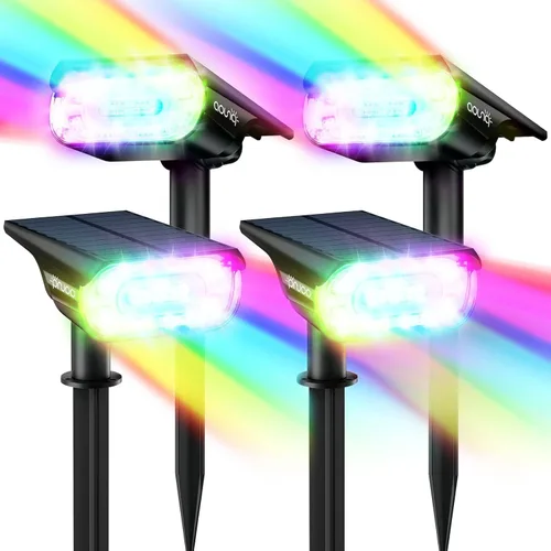 Miniatura 8 de Focos solares para exteriores de 1000 lúmenes, 64 LED IP67, iluminación de paisaje impermeable con 4 modos, foco solar 2 en 1 y luz de camino