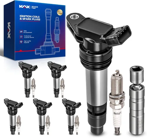 Miniatura 45 de Bobina de encendido KAX UF303 Paquete de 6 unidades Compatible con Trailblazer, Envoy XL, H3, Trailblazer EXT, Rainier, i-370, i-350, i-290, i-280