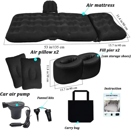Miniatura 6 de SAYGOGO Colchón de Aire Inflable para Automóvil Cama de Viaje - Cama de Camping para Automóvil Engrosada Almohadilla para Dormir con Bomba de Aire 2
