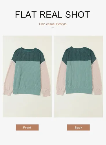 Miniatura 8 de Dokotoo Camisas de manga larga con cuello redondo y bloque de color para mujer, a la moda 2024