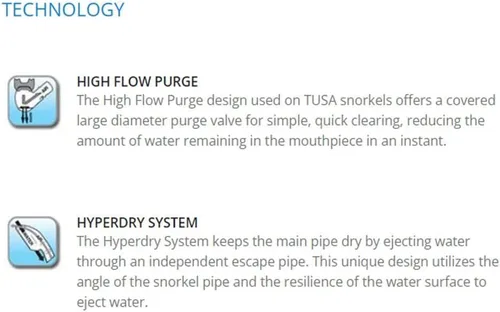 Miniatura 2 de TUSA SP-580 Imprex II Hyperdry Buceo Snorkel