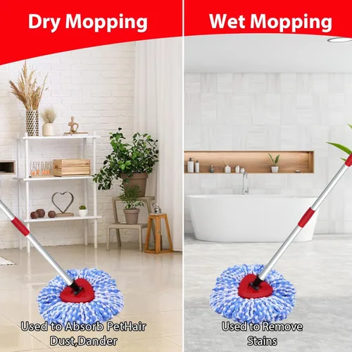 Miniatura 6 de Cabezal de repuesto para mopa giratoria pequeña compatible con O-Cedar RinseClean 2 tanques, base de mango de cabezal de repuesto para trapeador, 2