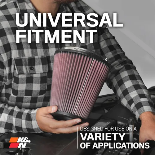 Miniatura 8 de K&N Filtro de aire universal con abrazadera original de alto flujo de por vida: alto rendimiento, premium, lavable: diámetro de la brida: 4
