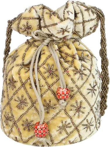 Miniatura 3 de Suman Enterprises Bolsa india Potli para boda, bolso de mano de novia de diseñador, bolsa de joyería, bolsa de adoración Potli para niñas y mujeres
