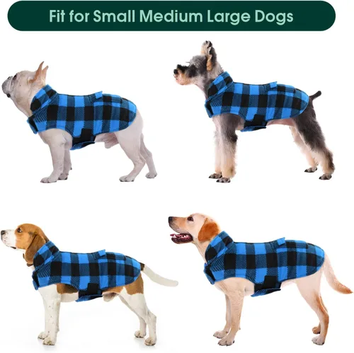 Miniatura 6 de Kuoser - Abrigo de invierno para perro de estilo británico, resistente al viento, ropa para perros, chaquetas para perros, chaleco para perros