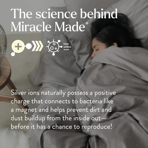 Miniatura 3 de Miracle Made Luxe - Funda de almohada refrescante suave, 2 piezas, tela de algodón con infusión de plata, funda fresca y transpirable para pieles