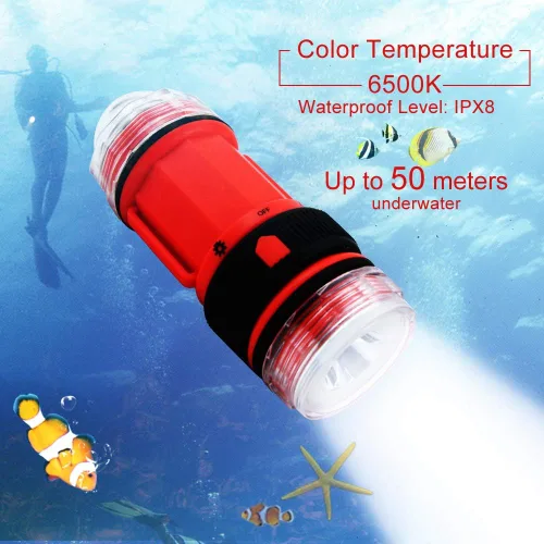 Miniatura 2 de Potente luz de buceo, linternas impermeables linterna de buceo, luces submarinas de alto lúmenes linternas linternas. linterna submarina más