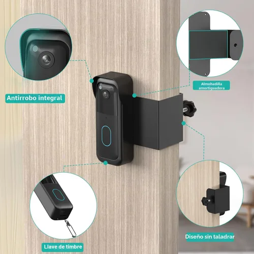 Miniatura 3 de Soporte de timbre Blink sin taladro, soporte de puerta antirrobo para cámara de timbre Blink totalmente nueva, kits de timbre de instalación rápida