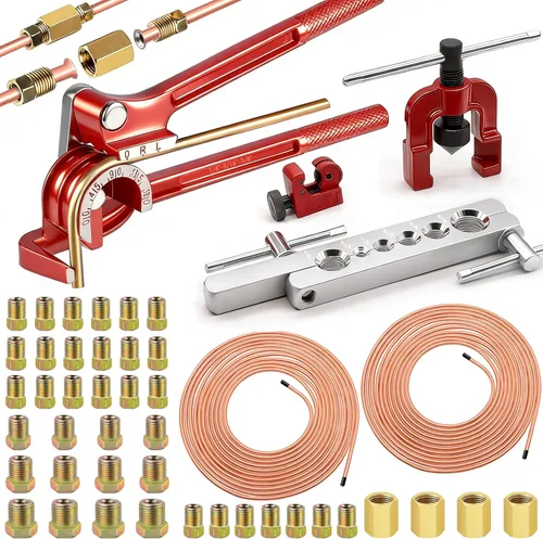 Miniatura 14 de smseace 26Pack Kit de línea de freno de 3/16 pulgadas Incluye 25 pies de líneas de freno bañadas en cobre con accesorios