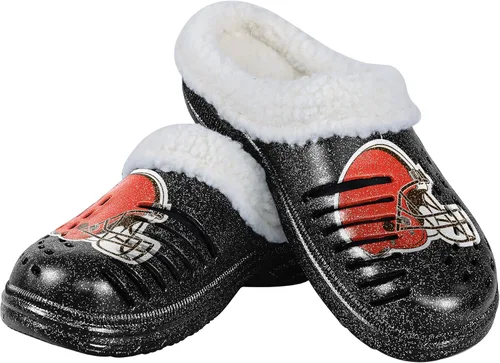 Miniatura 30 de FOCO - Zuecos con logotipo del equipo de la NFL para mujer, forro de sherpa y brillo