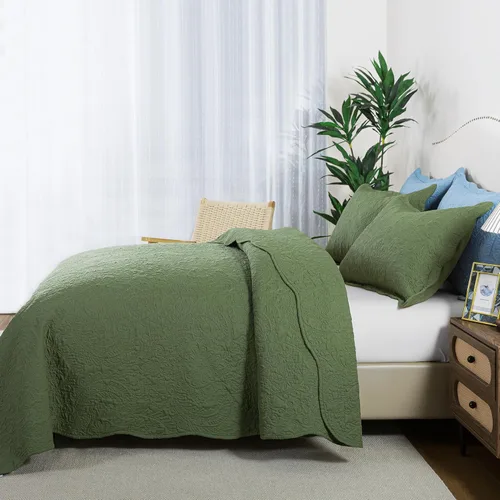 Miniatura 10 de HoneiLife - Juego de colcha de tamaño Queen, juego de ropa de cama de pana bordada de 3 piezas, colcha de lujo, ligera, cálida, para todas las Pana