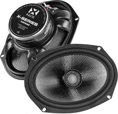 NVX® XSP692 - Altavoces para automóvil de 6 x 9, 600 W máximo, 300 W RMS, coaxial de 2 vías con tweeters de cúpula de seda de 1 pulgada y X-overs