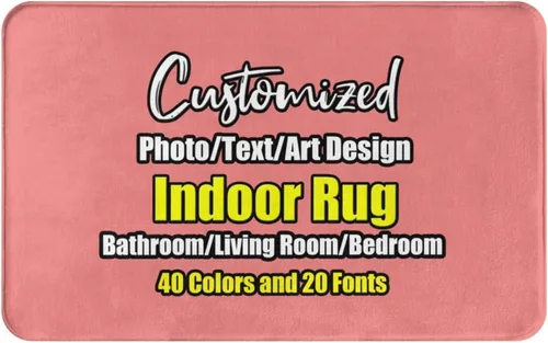 Miniatura 128 de sophiehome Customzied - Alfombras de baño con imagen de texto, alfombra de franela personalizada para interiores para el hogar, dormitorio, baño