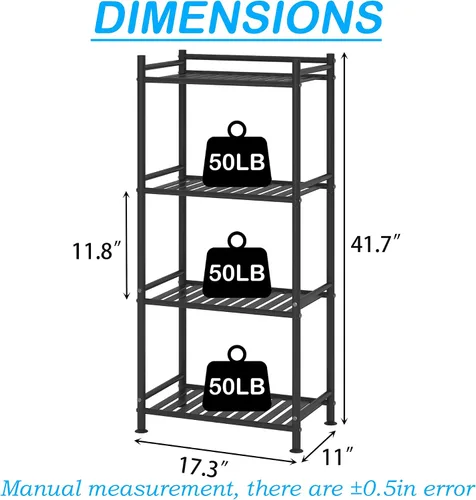 Miniatura 3 de Esquinero de almacenamiento de 4 niveles para el baño, estante abierto de pie, estante de esquina de metal para la cocina, salón, pasillo
