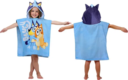 Miniatura 5 de Jay Franco Bluey Piggyback - Poncho con capucha para baño/piscina/playa, toalla de algodón súper suave y absorbente, mide 22 x 22 pulgadas