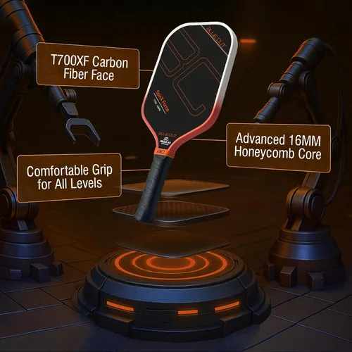 Miniatura 6 de Blue Cut Pickleball Paddle – USAPA Approved Pickleball Paddles Racket with T700 Carbon Fiber, 16mm Honeycomb Core, Spin Surface, Pro Power Speed &