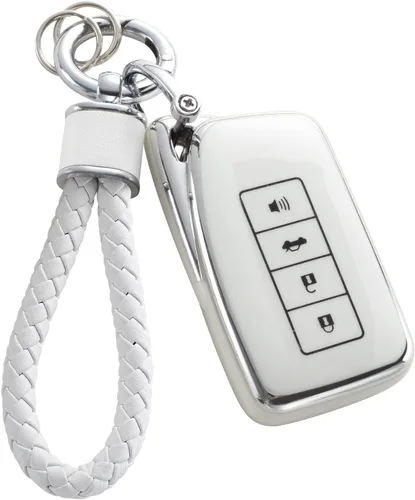 Miniatura 35 de YO&YOYE - Funda para llavero Ford con llavero, protector de llavero de TPU suave para F150 Explorer Mustang Edge Lincoln MKZ MKX MKC