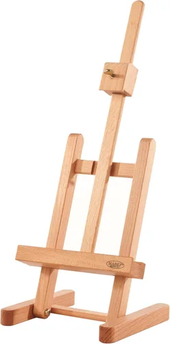 Miniatura 4 de Mabef Caballete de mesa M/16, caballete de escritorio en miniatura de madera de haya engrasada con altura y ángulo de lona ajustables, peso ligero