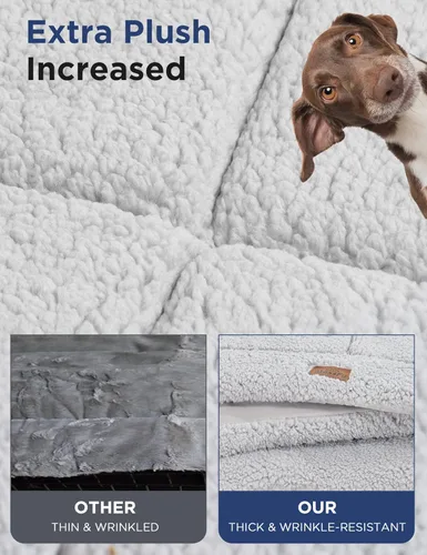 Miniatura 2 de Cama para perros medianos y pequeños, reversible y lavable, antideslizante, tapete para mascotas, forro polar suave y espuma de alta densidad