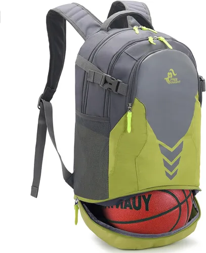 Miniatura 12 de Mochila de baloncesto de 35 litros con compartimento separado para pelotas, para baloncesto, fútbol, voleibol, natación, gimnasio, viajes