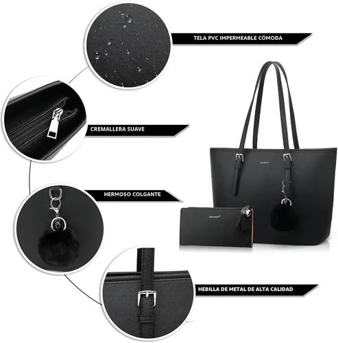 Miniatura 5 de TANTOMI Tote Bags for Women, Handbags and Womens Purses Shoulder Purse Set for Travel Work