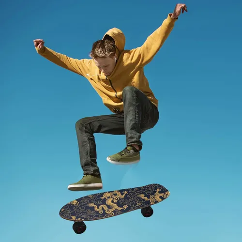 Miniatura 5 de Kigai Chinese Tattoo Gold Dragon - Cinta de agarre para patineta, papel de lija para patineta, 9 "x 33