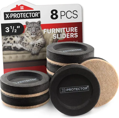 Miniatura 18 de Deslizadores de muebles de fieltro para pisos de madera dura, 24 deslizadores de muebles de 2 1/2 pulgadas, deslizadores de fieltro resistentes
