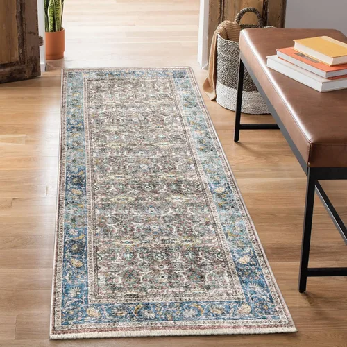 Miniatura 49 de Bloom Rugs Alfombra lavable antideslizante de 2 x 3 pies, color azul/verde/mandarina, alfombra tradicional oriental para sala de estar, dormitorio