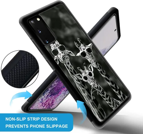 Miniatura 3 de CARLOCA Funda compatible con Samsung Galaxy S20, familia de jirafas divertidas en blanco y negro, para niñas y mujeres, diseño gráfico de moda, a