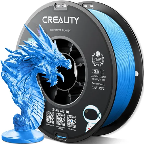 Miniatura 11 de Filamento PETG oficial para impresora 3D Creality de 0.069 in, 2.2 lbs, alta precisión, fuerte dureza, inodoro, mejor flujo, impresión 3D resistente