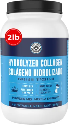 2lb Colageno Hidrolizado En Polvo Para Mujeres y Hombres - Péptidos de Colageno tipo I & III -Alimentado Con Pasto - Sin Sabor – Apoya