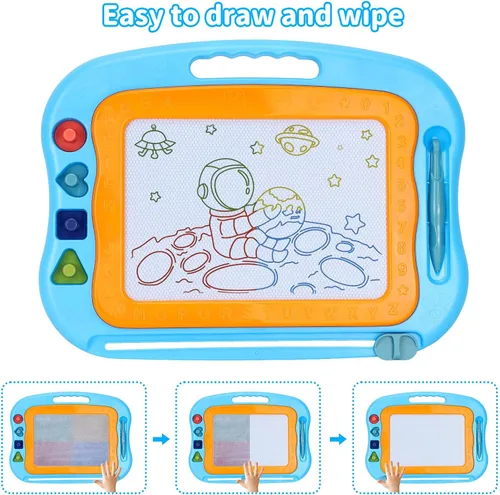 Miniatura 5 de BABLOCVID - Pizarra magnética para dibujar, juguetes para niños pequeños para niños y niñas, pizarra de garabatos borrable de 15 pulgadas
