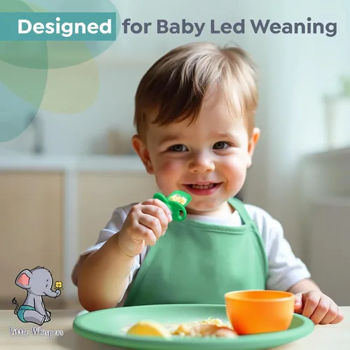 Miniatura 6 de LittleWhispers - Cucharas de silicona para bebés, autoservicio de 6 meses, utensilios aptos para bebés, niños pequeños y niños, primera etapa