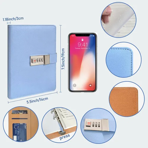 Miniatura 2 de BTSFTOGET Refillable Password Book Binder with Alphabetical Tabs and Lock, 576 Passwords Large Print, 316 Pages Password Keeper for Computer &