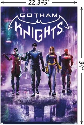 Miniatura 3 de DC Comics - Póster de pared de videojuegos Gotham Knights de arte clave, 34 pulgadas de largo x 22.4 pulgadas de ancho, versión sin marco