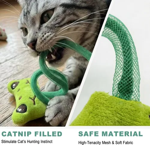 Miniatura 3 de Juego de Juguetes Interactivos para Gatos, Palitos Masticables de Silvervine y Juguete de Resorte para Gatos, Juguetes de Hierba Gatera para 10 packs