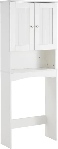 Miniatura 8 de ME2 Armario de almacenamiento sobre el inodoro, estante organizador de baño, gabinete de recolección que ahorra espacio con estantes y puertas