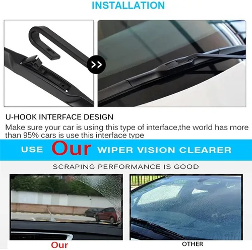 Miniatura 5 de Juego de 3 limpiaparabrisas delantero y trasero compatible con Nissan Juke F15 2010-2016 limpiaparabrisas de 22 pulgadas + 14 pulgadas + 12 pulgadas