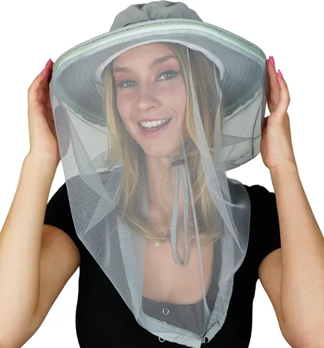 Miniatura 10 de Mosquito Head Net Hat, Providing a Physical Barrier to Help Keep Mosquitoes and Bugs Away from Your Face Gorra negra