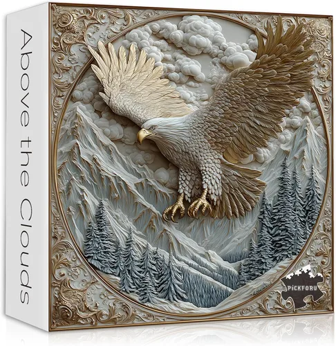 Miniatura 12 de Rompecabezas de águila calva para adultos, 1000 piezas, paisaje de fantasía, animal, pájaro, naturaleza, bosque, planta, escénico, imposible