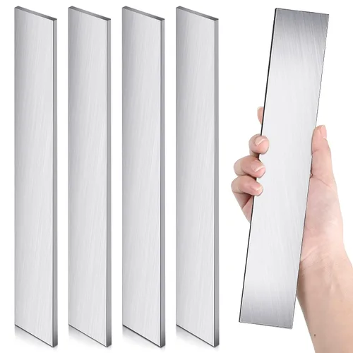 Ferraycle 4 piezas de 11.5''x1.57''x0.06'' barras planas de acero 15n20, palanquillas de cuchillas de alto contraste, espacios en bruto, acero de