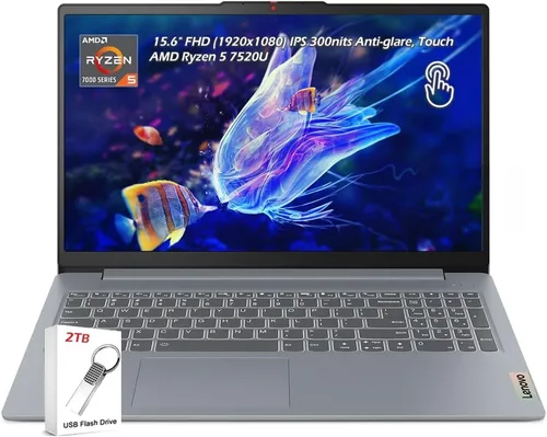 Miniatura 2 de Lenovo IdeaPad 1 15.6" FHD (1920x1080) portátil, procesador AMD Ryzen 5 7520U de 4 núcleos, 8GB LPDDR5 1TB SSD, AMD Radeon 610M, Wi-Fi6, Win11