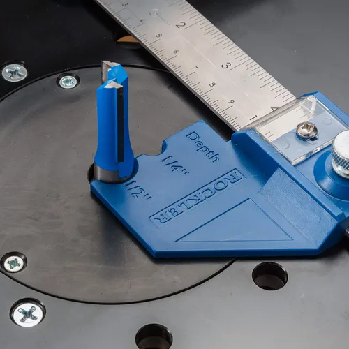 Miniatura 5 de Rockler Herramienta de calibre central/profundidad de broca de enrutador de 12 pulgadas, herramientas de medición de carpintería de calibre